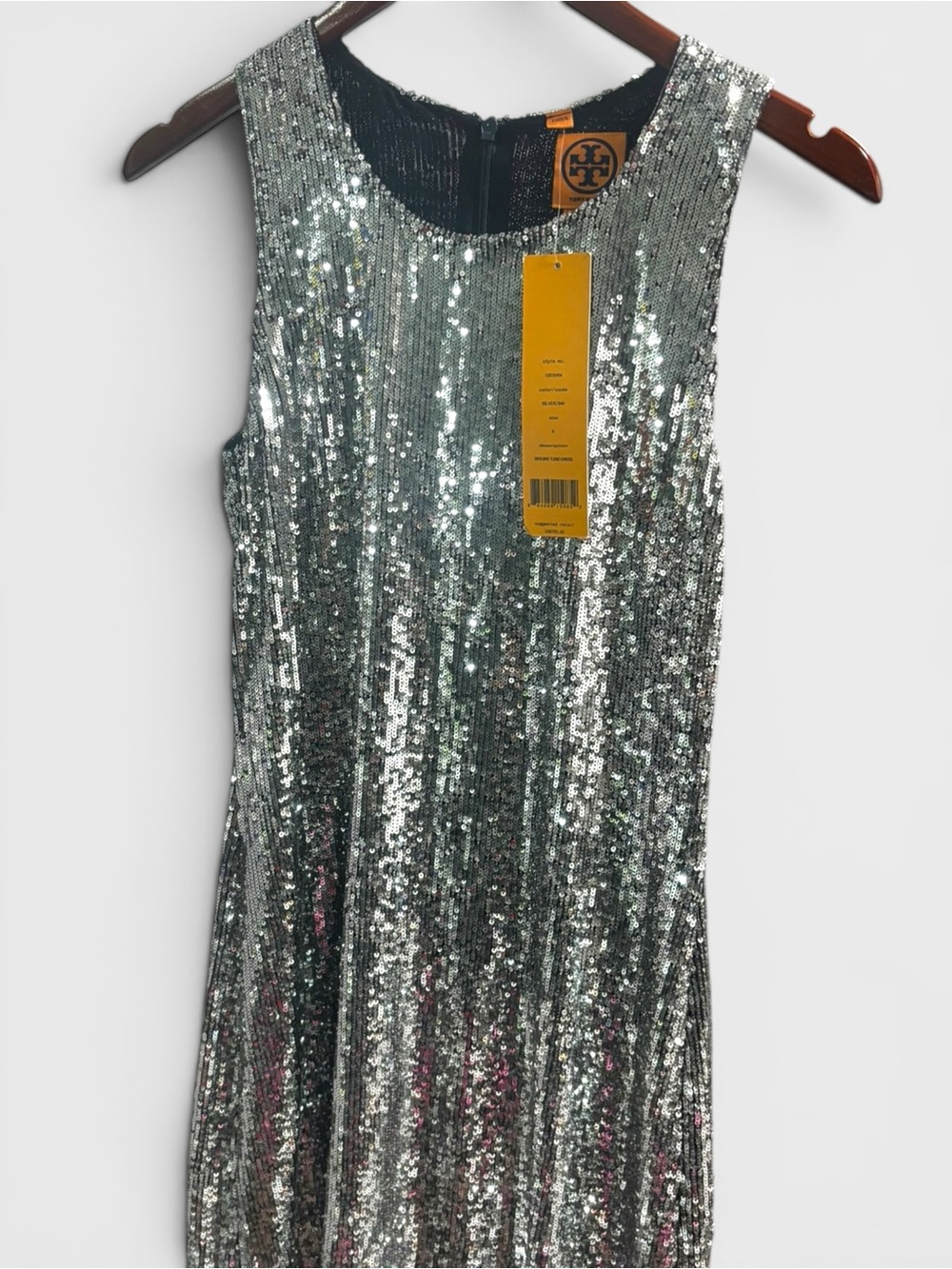 Tory Burch ASO Serena Van Der Woodsen Gossip Girl Sequin Dress NWT Alt Silver - Picture 8 of 10